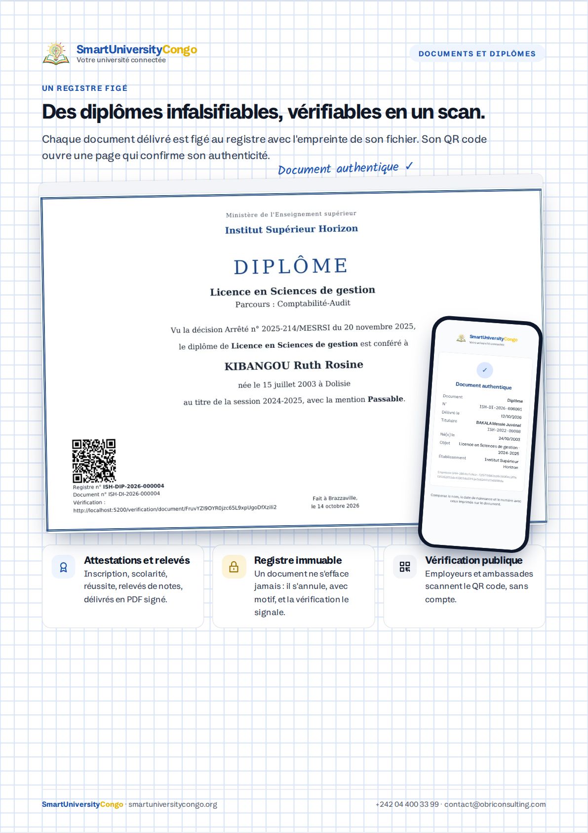 Aperçu : Diplômes infalsifiables