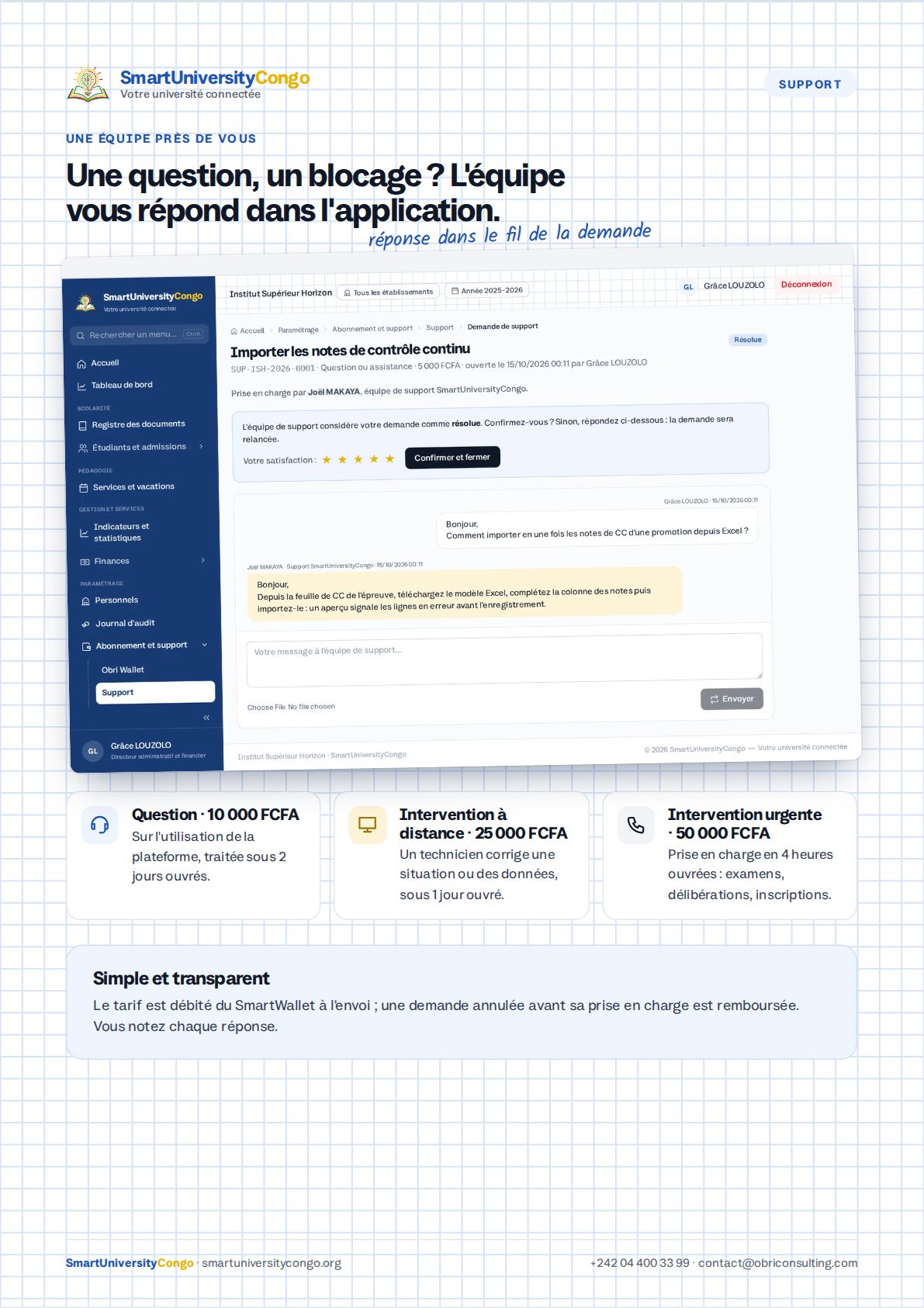 Aperçu : Support et accompagnement