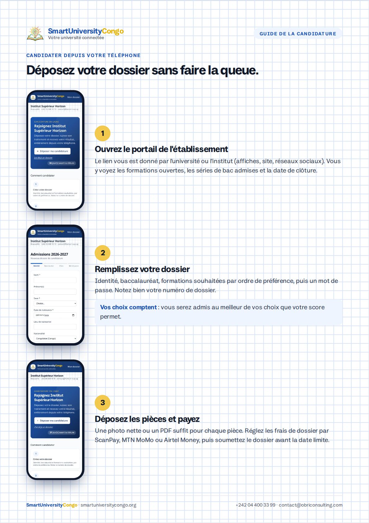 Aperçu : Guide de la candidature en ligne